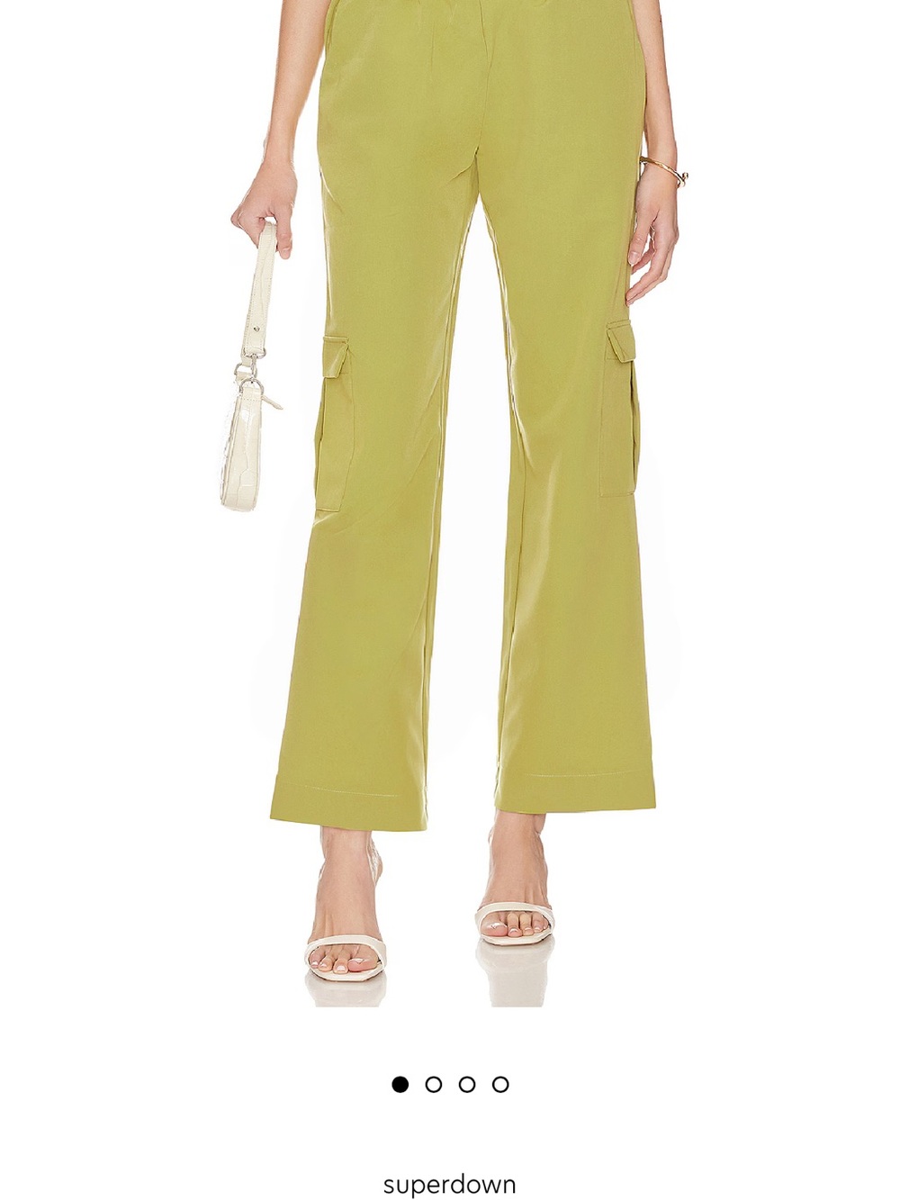 superdown Chartreuse Cargo Wide-Leg Pants